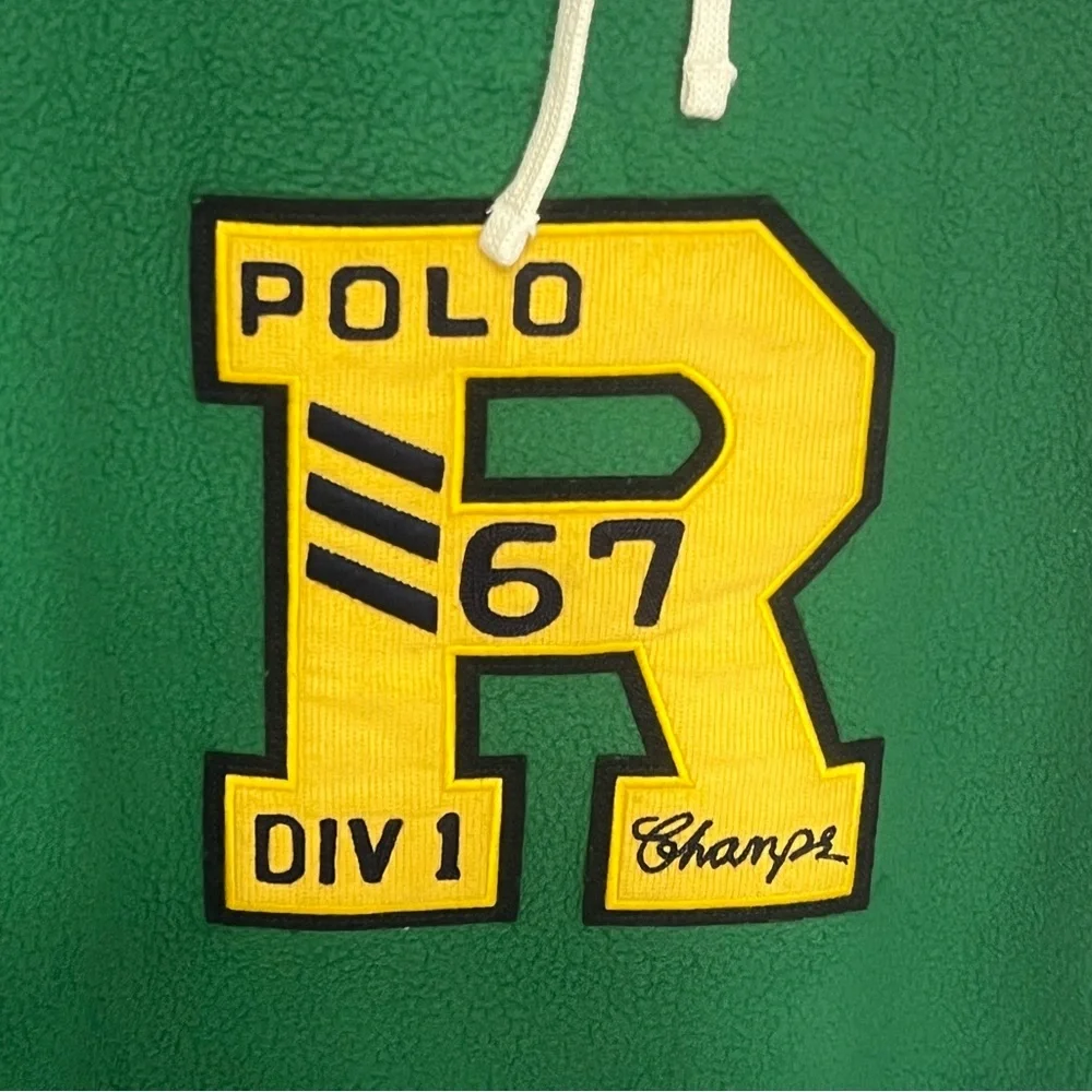 Polo Ralph Lauren Men‎ Size 2XB Brushed Face Nylon Spellout Fleece Hoodie Swe…